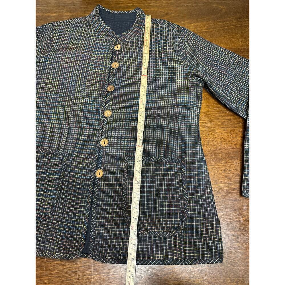 Reversible Lagenlook Cottage Quilted Jacket Women XL Colorful Artsy Texture - Picture 5 of 14